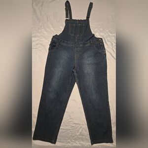 Angels Forever Young Denim Overalls Womens XL Indigo Blue Jean Pockets, Button